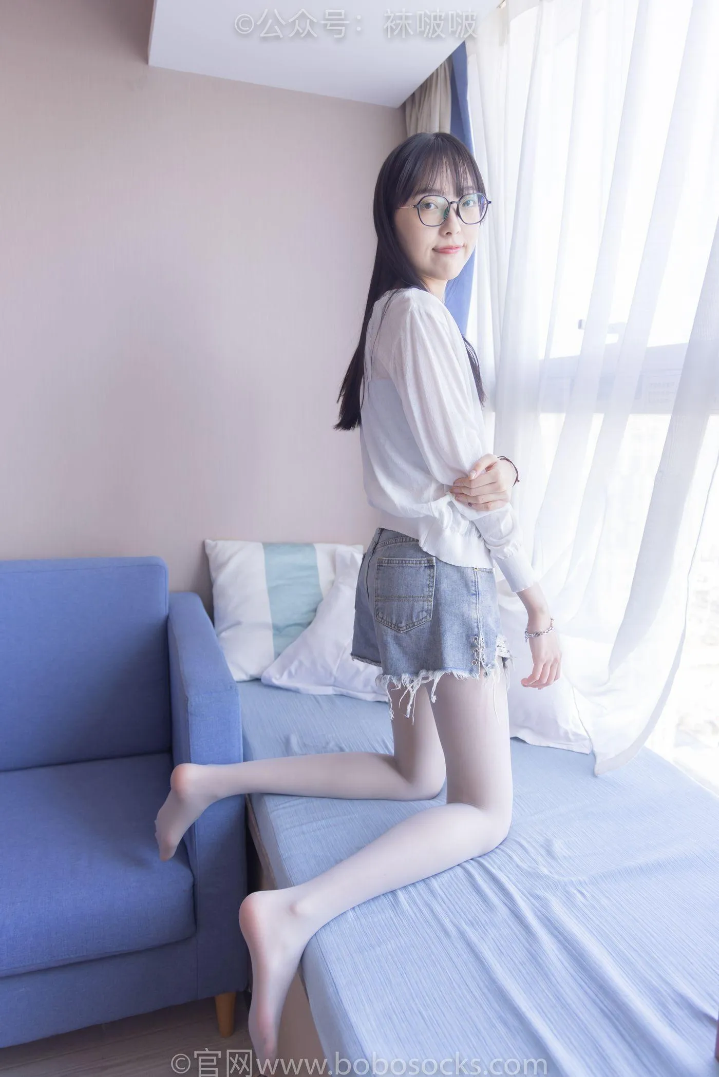 [BoBoSocks袜啵啵]NO.083 稚予-高跟鞋、凉鞋、白丝、裸足涂白色指甲油剧情 [140P]插图7